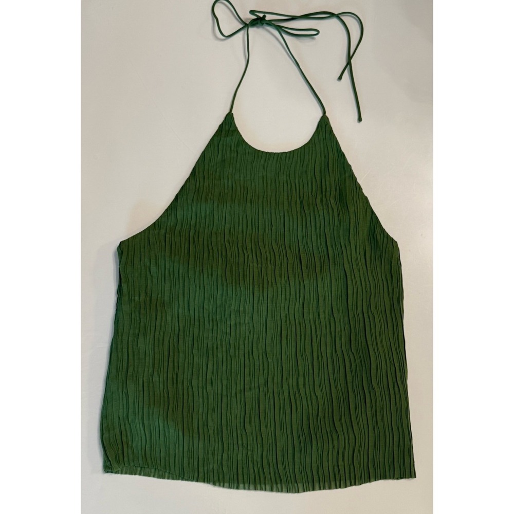 NWT Banana Republic Crinkle Halter Green Size S From 2024 Orig $110